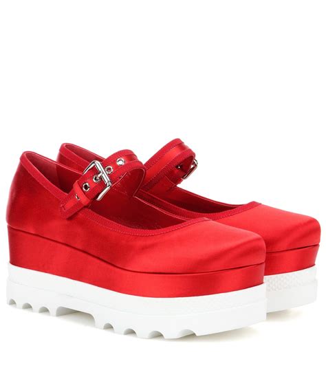 miu miu red satin shoes|women's miu michu shoes.